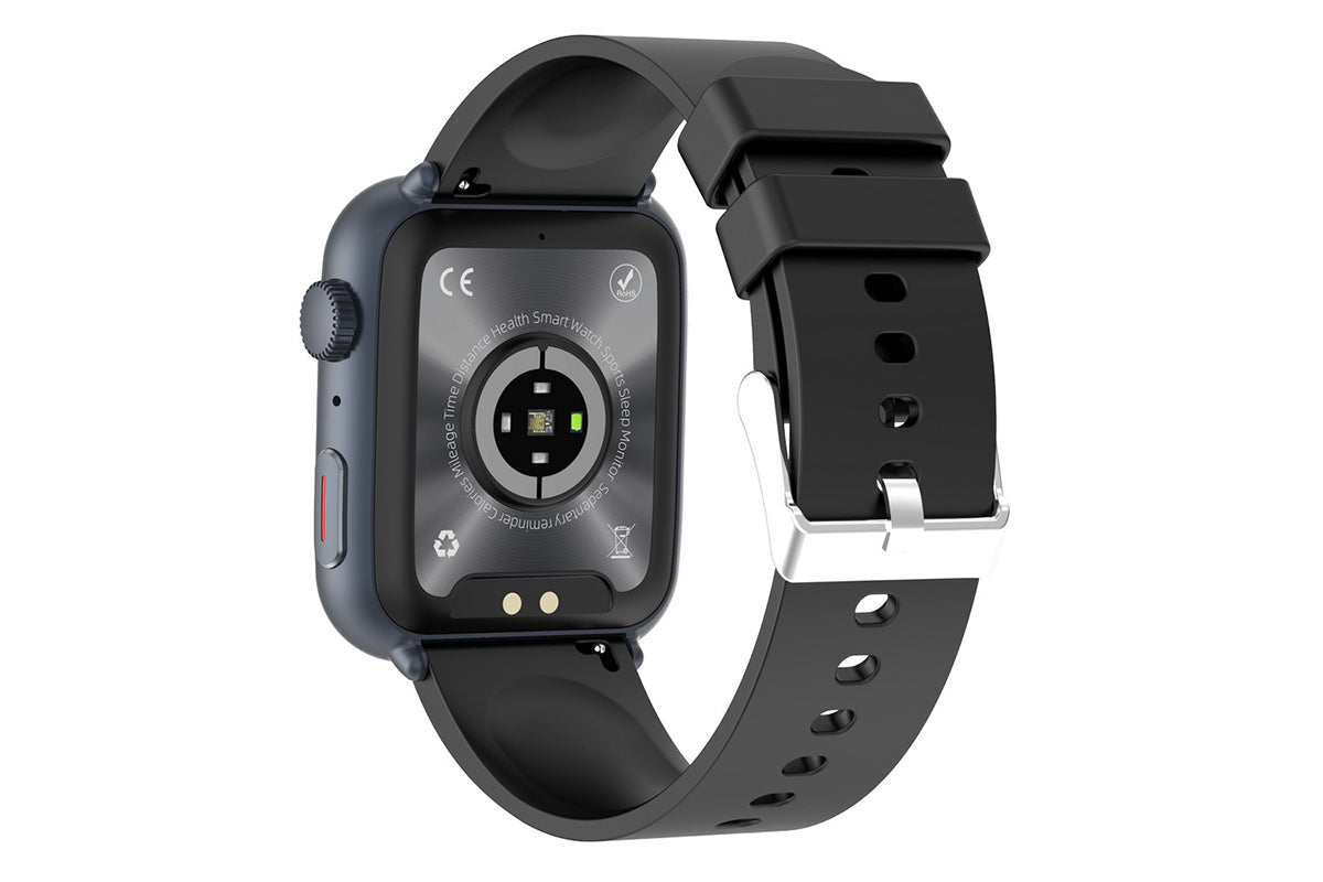 Smart Watch 1.85-Inch Fitness Watch with Heart Rate Noninvasive Blood Sugar Monitor HRV Detection Body Temperature SOS Call Activity Tracker-Black