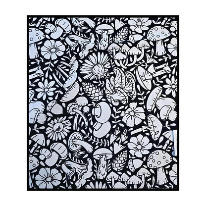 DIY Coloring Blanket Washable Reusable Coloring Mat for Adults - Mushroom