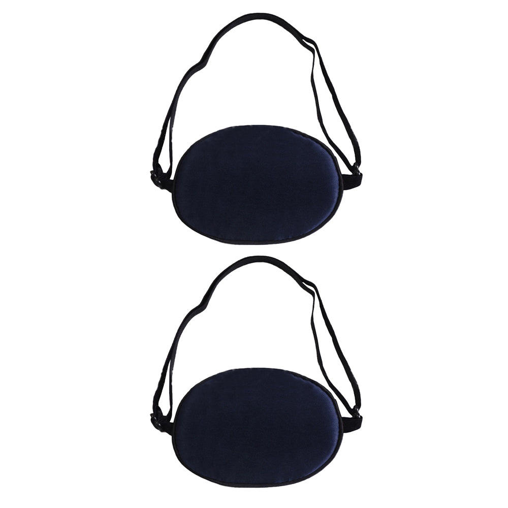 2pcs Mulberry Silk Eye Patch Elastic Amblyopia Strabismus Lazy Eye Patch Adjustable Single Eye Patch with Elastic Strap -Navy