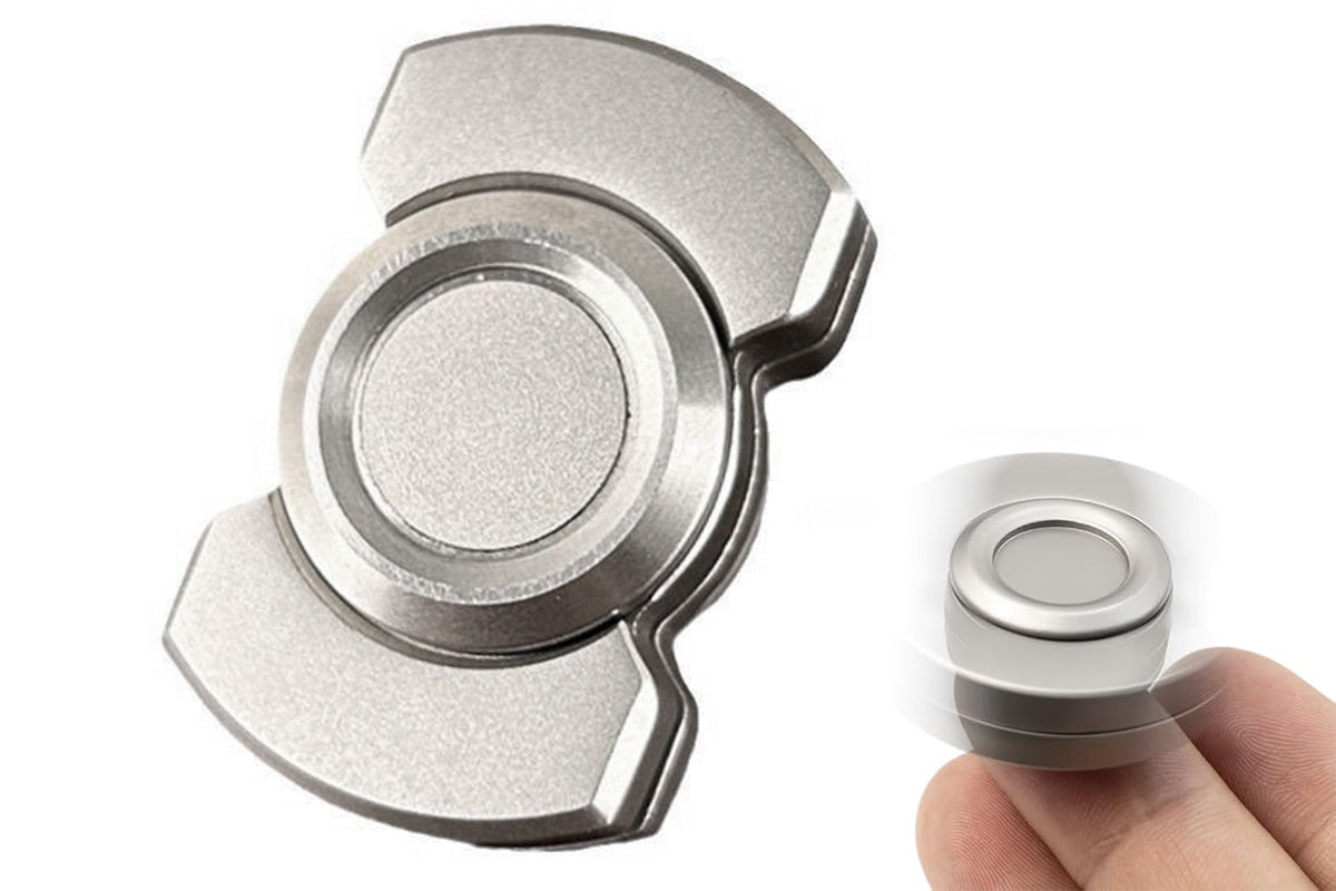 3-in-1 Fidget Spinner Slider and Clicker Stress Relief Toy for Little Ones and Adults-Silver