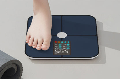 Smart Digital Bathroom Body Fat Scale 180KG Bluetooth Scales Weight for BMI Water-Navy Blue