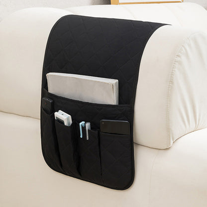 5 Pocket Sofa Armrest Organizer Remote Holder Bag for Couch and Chair-Black