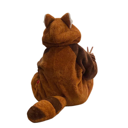 Women Hooded Pajamas Winter Sleepwear Plush Onesie Pajama with Pockets -Raccoon