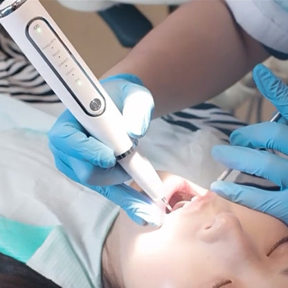 Ultrasonic Electric Tooth Cleaner Dental Calculus Remover Teeth Cleaning Kit LED Light-White