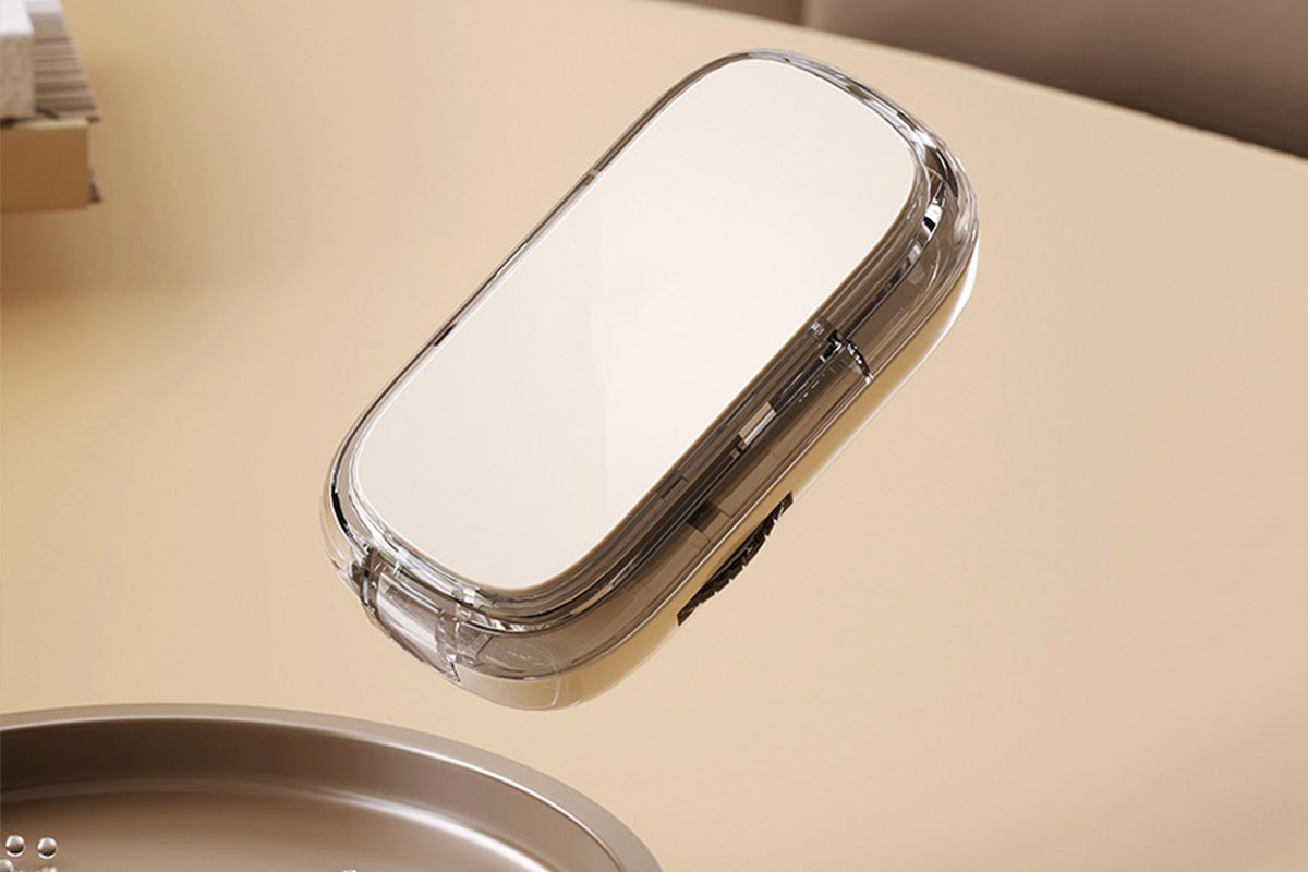 Pill Cutter Pill Splitter for Small and Tiny Pills 1/4 Adjustable Pill Organizer-Beige