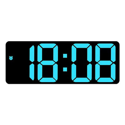 Digital Desk Alarm Clock with Temperature Date - Blue