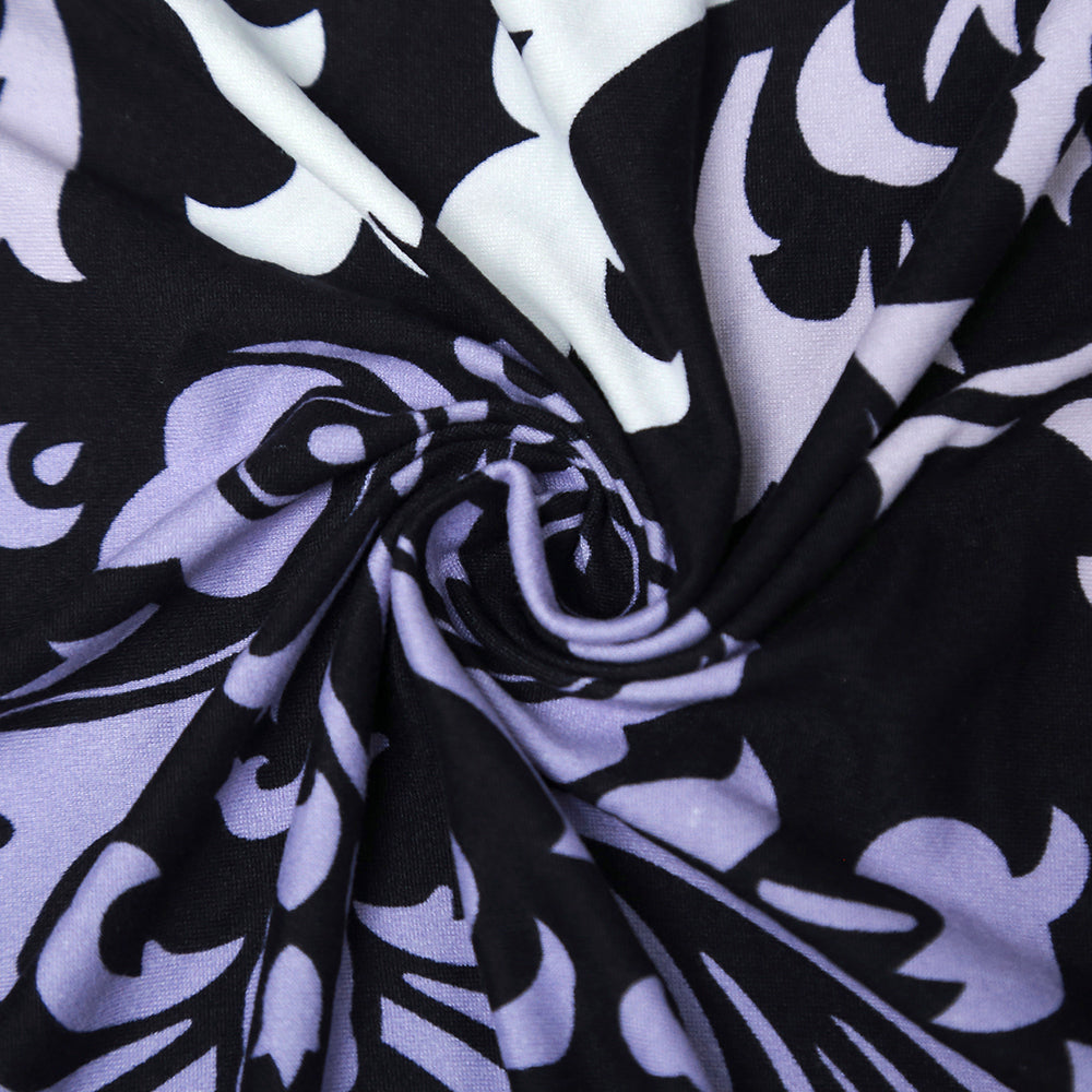 Printed Ergonomic Office Computer Game Chair Slipcovers Stretchy Seat Chair Covers -Purple