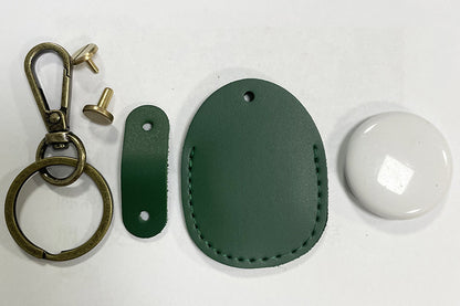 4Pcs For Apple AirTag PU Leather Holder Keyrings Dog Keychain Pet Cases