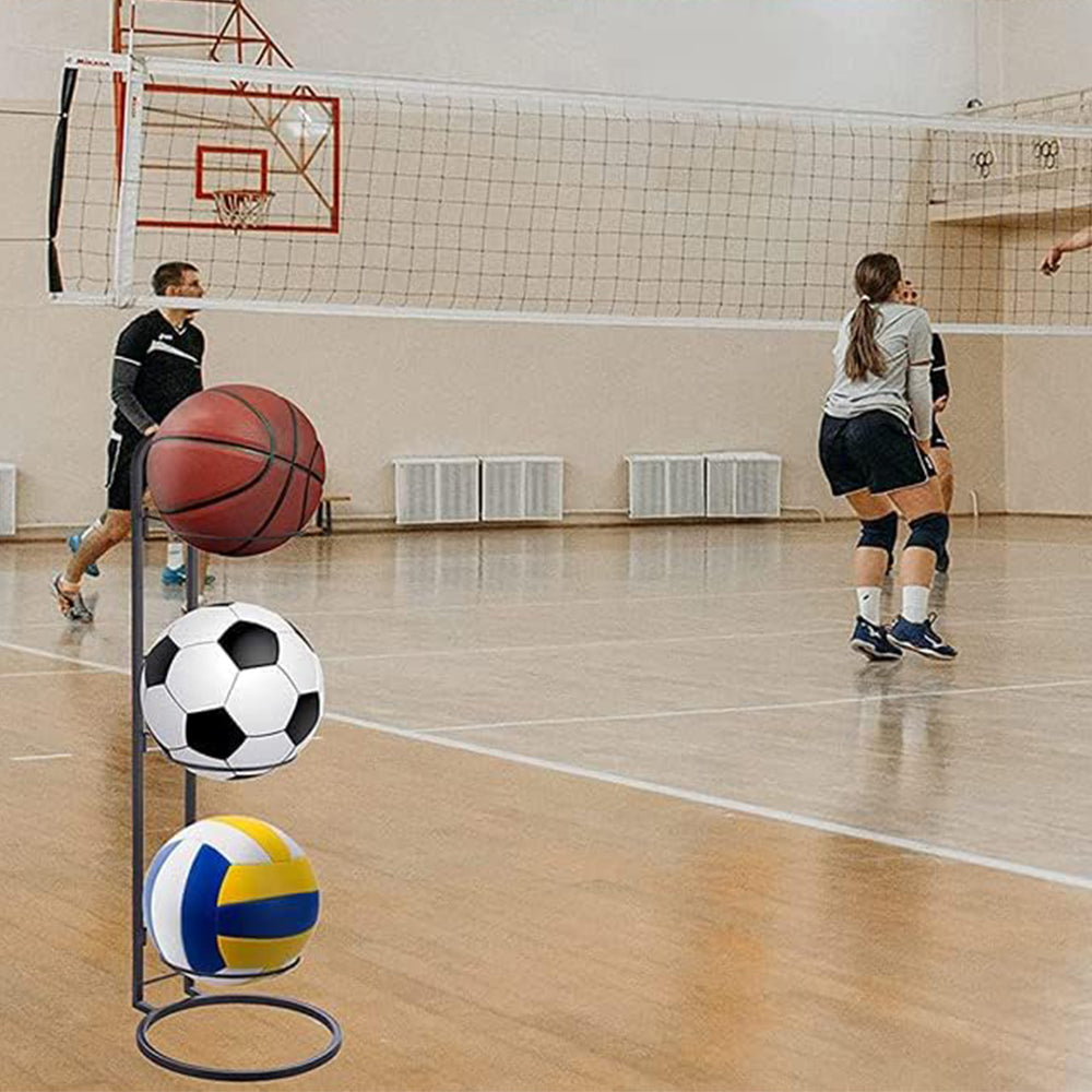 3-Tier Freestanding Ball Storage Holder Space-Saving Ball Display Stand