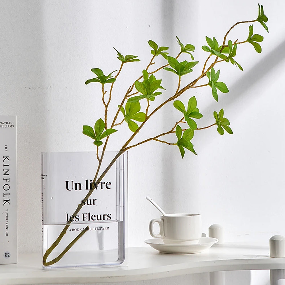 Book Vase for Flowers Room Decor Clear Flower Vase Bookshelf Bedroom Home Office Decor Style 4