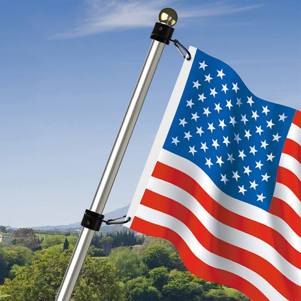 2 Pcs Metal Flag Pole Rings Aluminum Alloy Swivels Flagpole Rings Black