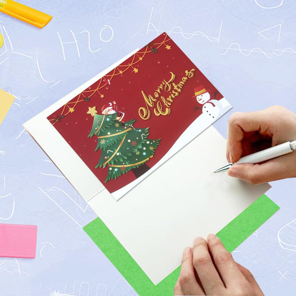 24 Pcs Christmas Greeting Cards with Envelopes Xmas Greeting Blank Cards for Handwritten Messages