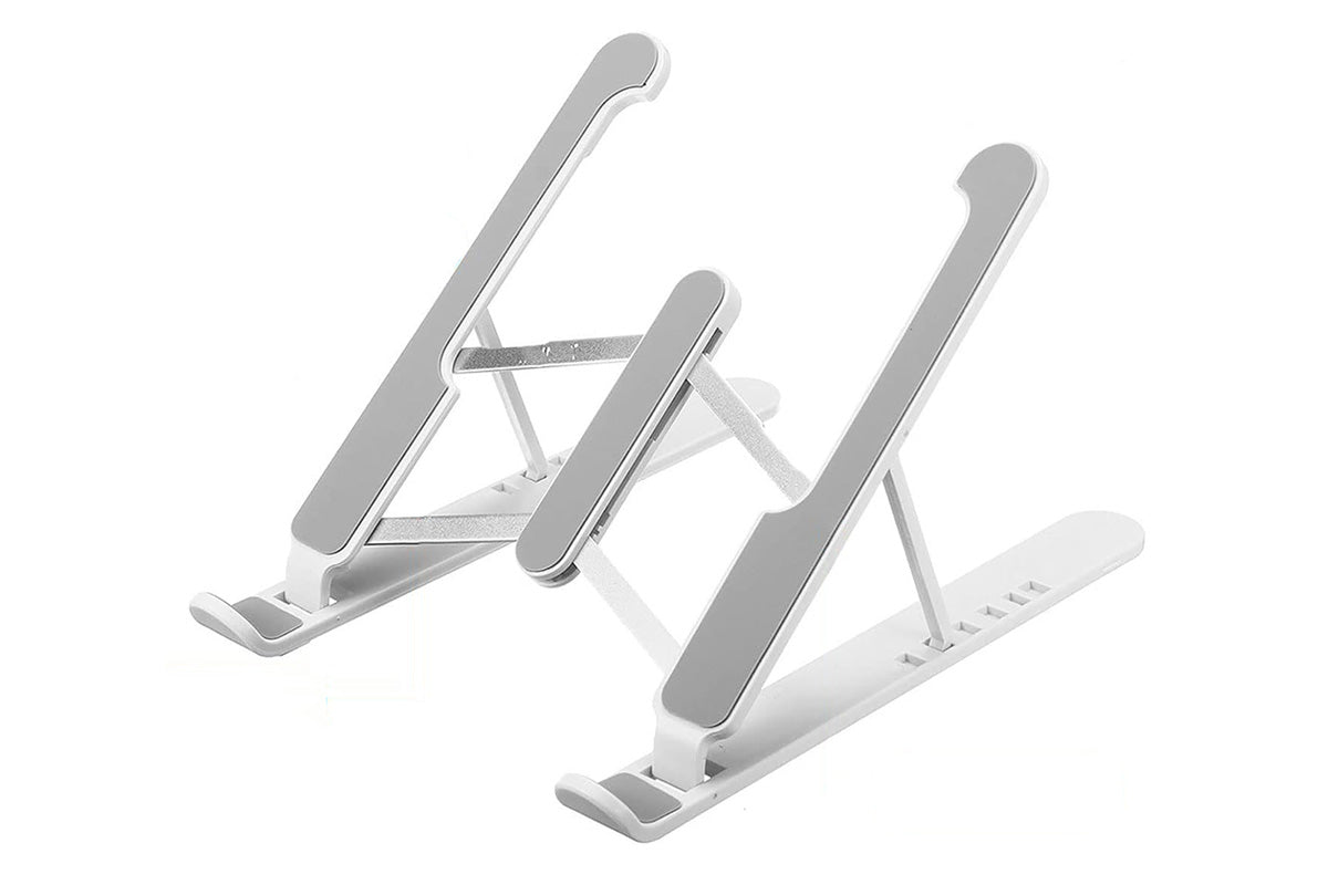 Adjustable Height Foldable Aluminum Laptop Stand - White