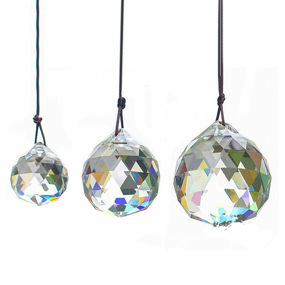 10Pcs Set Glass Ball Prism Pendants Chandelier Hanging Sun Catchers Home Room Decor