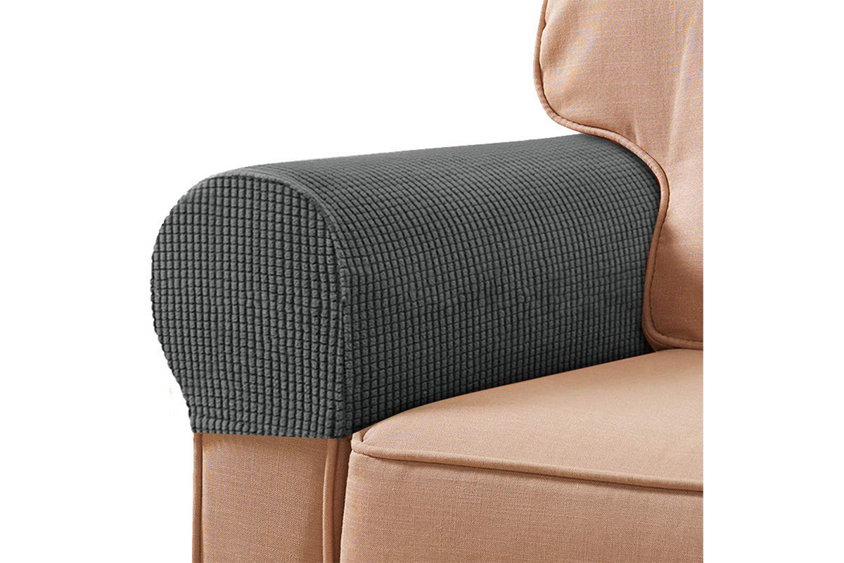 Stretch Armrest Covers Spandex Arm Covers for Chairs Couch Sofa Armchair Slipcovers-Dark Gray