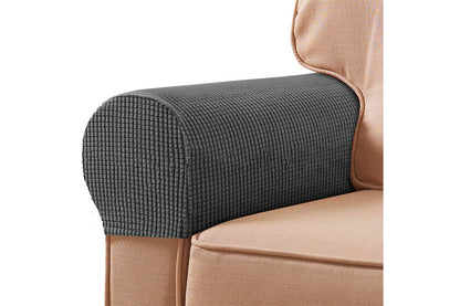 Stretch Armrest Covers Spandex Arm Covers for Chairs Couch Sofa Armchair Slipcovers-Dark Gray