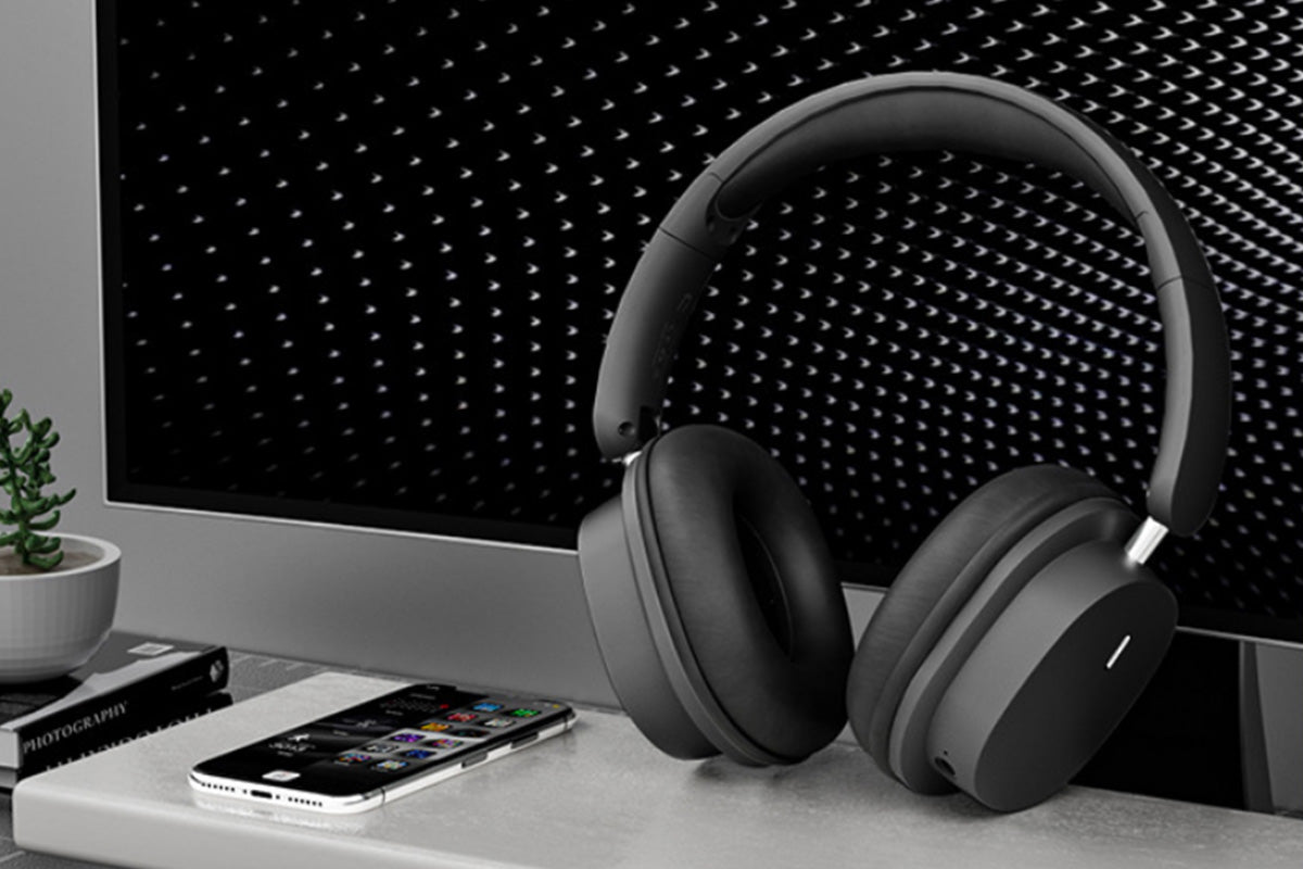 Wireless Bluetooth 5.3 Headphones Earphones HIFI Stereo Over-Ear Headsets-Black