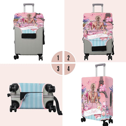 Stretch Luggage Cover for Suitcase Elastic Washable Suitcase Covers-Blonde Girl