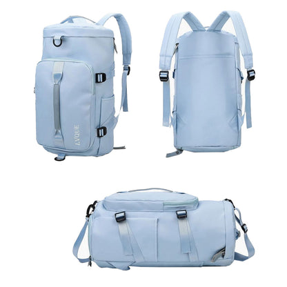 Large Capacity Travel Duffle Bag Sport Gym Backpack -Blue