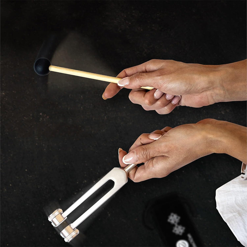 3Pcs Aluminum Tuning Forks Set 128Hz 256Hz 512Hz for Sound Healing Yoga Meditation-Silver