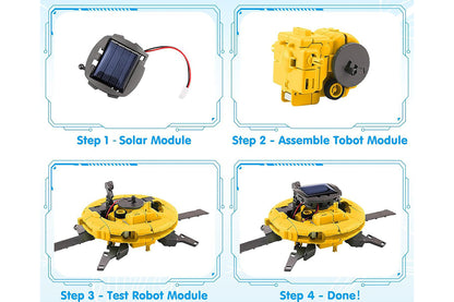6-in-1 Solar Robot Science Kits Solar Robot Kit STEM Toys for Gift-Yellow
