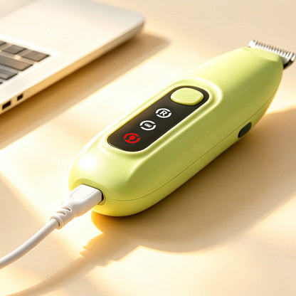 Pet Electric Paw Hair Trimmer with 18mm Ceramic Blade and LED Light - Green