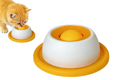 Dog Licking Bowl Slow Feeder Bowls - Yellow