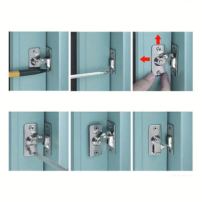 4 Pcs 90-Degree Stainless Steel Corner Door Lock