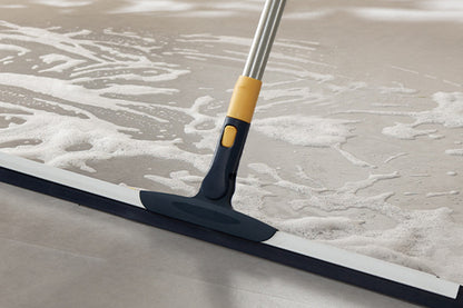 Telescopic Long Handle Floor Squeegee Scrubber - Blue