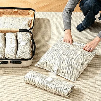2 Piece Pump Free Roll Up Vacuum Storage Bags - White