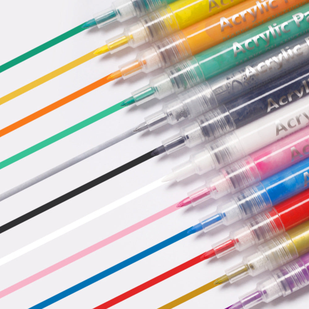 12 Colors Nail Art Pens Set Nail Polish Pens for Painting Dotting Liner