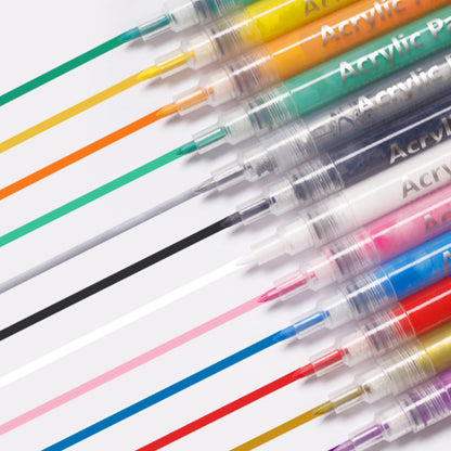 12 Colors Nail Art Pens Set Nail Polish Pens for Painting Dotting Liner