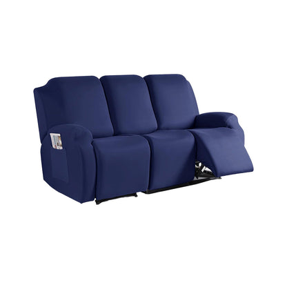 Full Wrapped Stretch Recliner Chair Cover Elastic Recliner Sofa Slipcover Navy