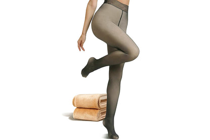 Plus Size Sheer Tights Thermal Pantyhose Bare Legs Illusion Warm - Grey
