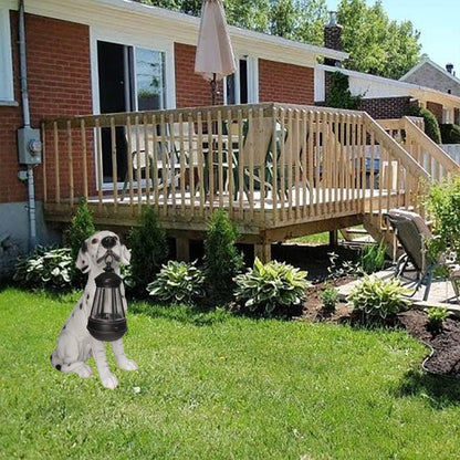 Solar Garden Lights Outdoor Dog Statue Solar Night Light -White