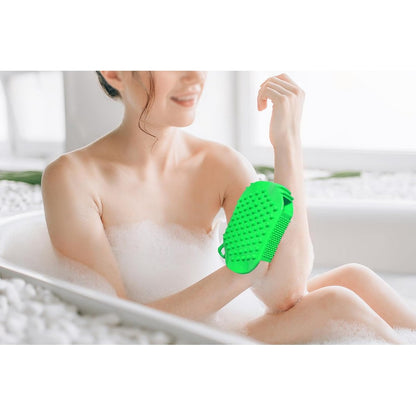 2Pcs Roller Ball Massager Glove Lymphatic Massage Fascia Muscle Release for Back-Green