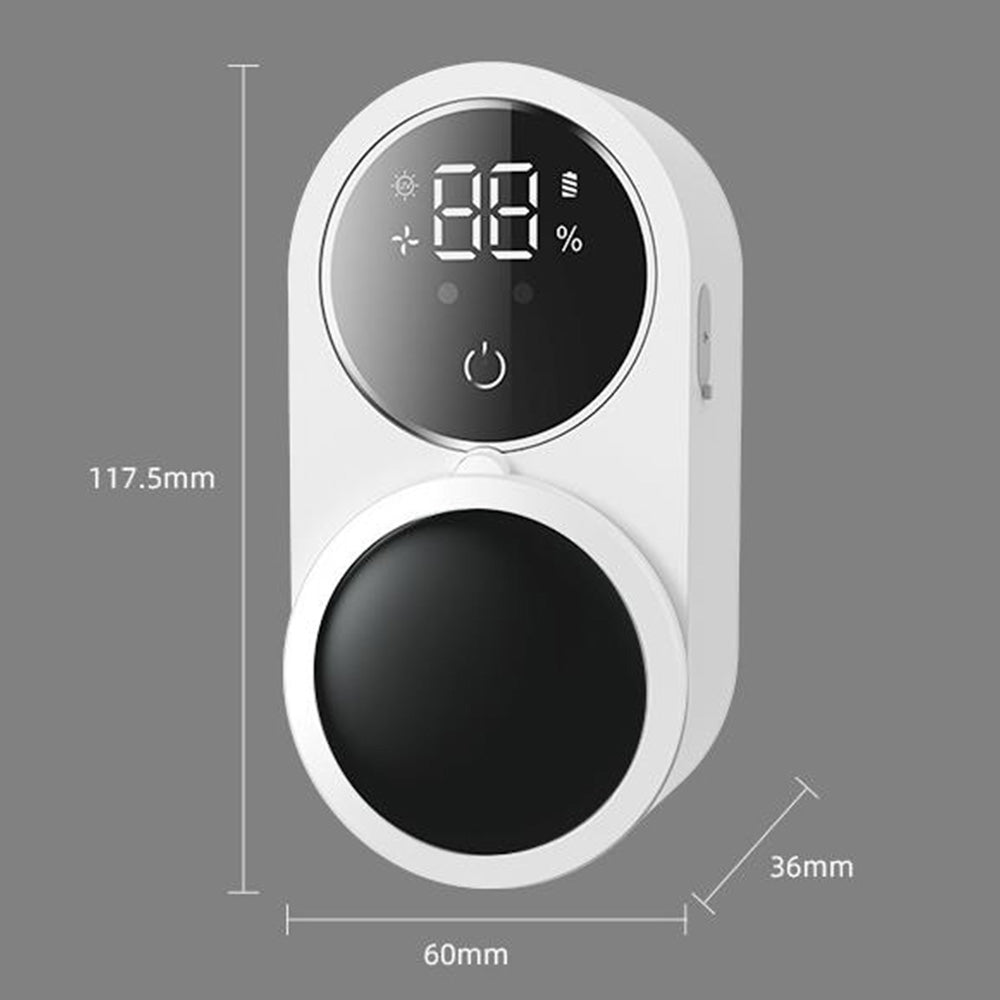2Pcs Wall Mounted Toothbrush Holder and Cleaner with Smart Light Cleaning and Fan Drying