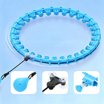32 Section Detachable Weighted Hula Hoop Adjustable 26 to 58 Inches-Blue