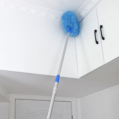 Adjustable Ceiling Fan Cleaner Duster Microfiber Duster for Walls Door Window Top Cleaning  Blue