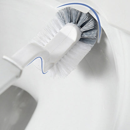 2-in-1 Slim Trash Can and Toilet Brush Set Bathroom Garbage Bin Wastebasket with Lid Gray