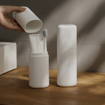 Portable 180 ml Travel Toothbrush Holder and Rinse Cup-Grey