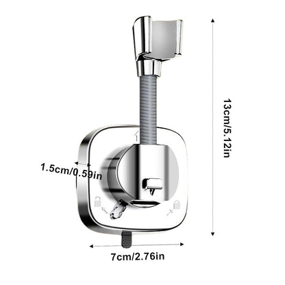 Detachable Suction Cup Shower Head Holder for Bathroom Bathtub Rental-Silver