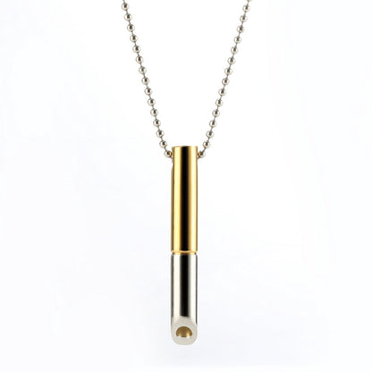 Mix-Color Breathing Necklace Stainless Steel Meditation Pendant Gold