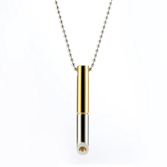 Mix-Color Breathing Necklace Stainless Steel Meditation Pendant Gold