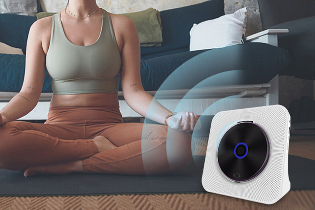 Bluetooth Home CD Player with LED Screen White
