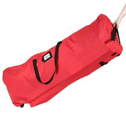 Rolling Christmas Tree Storage Bag Handy with Handle for Easy Carry Red