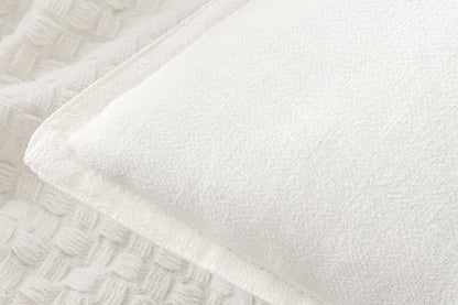 2Pcs Linen Plain Solid Colour Cushion Cover Decorative Pillow Case-White