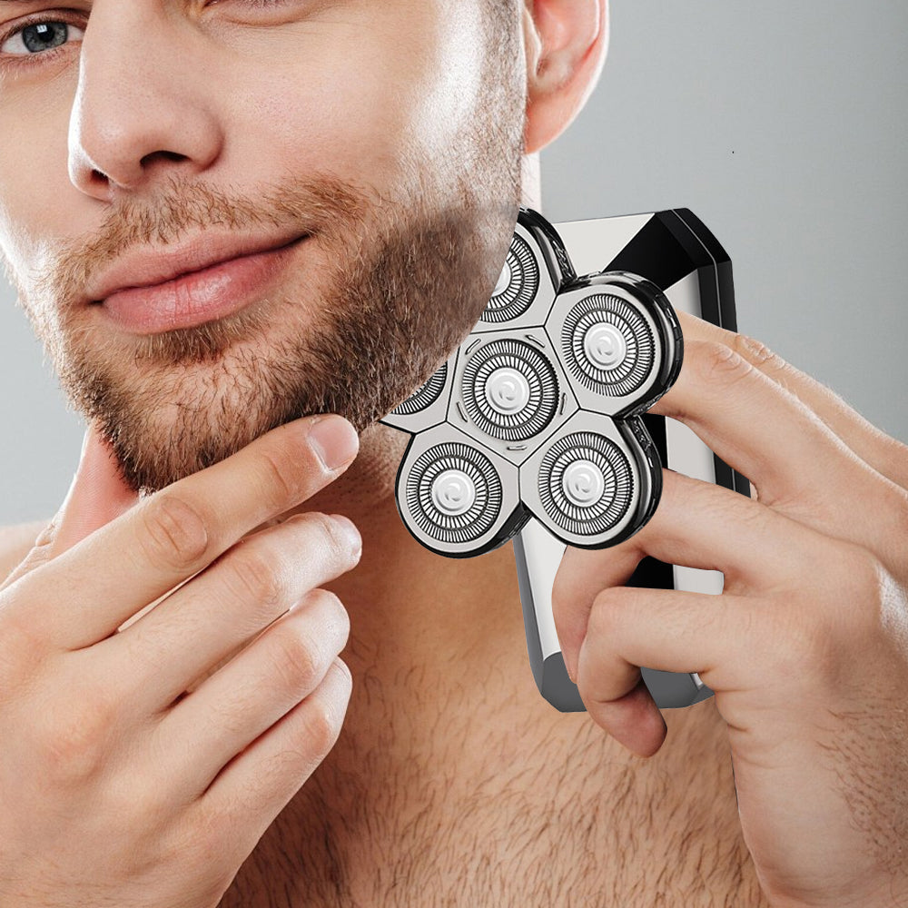 5-in-1 Electric Rotary Shaver Hair Trimmer Cordless Water-resistant Razor