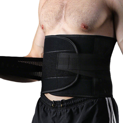 Adjustable Waist Support Belt Unisex Outdoor Sports Abdominal Lumbar Brace Black