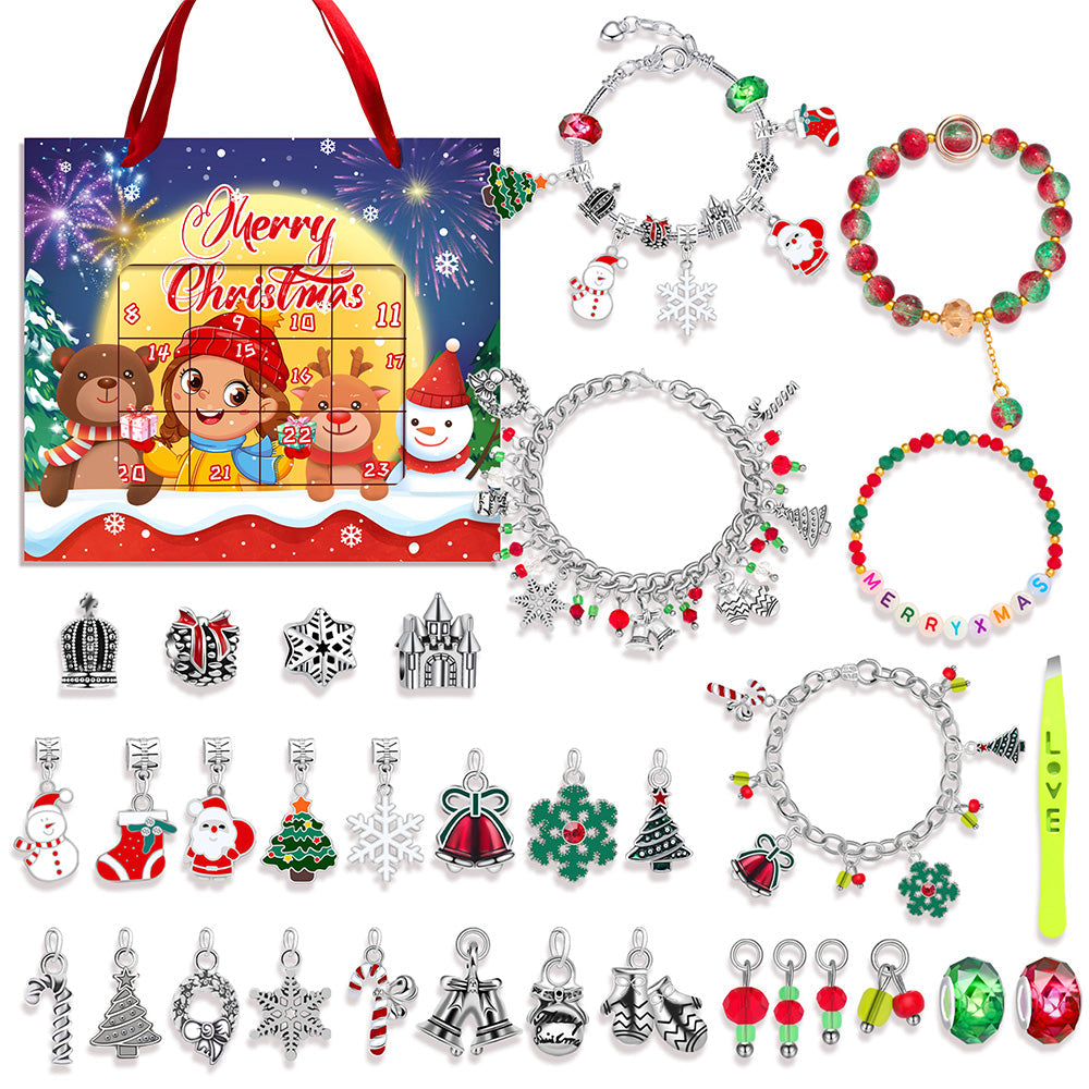 Christmas Advent Calendar Bracelet ¨C Blind Box DIY Charm Bracelet Gift Kit Style 2